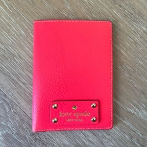 KATE SPADE Wellesley Hot Rose Leather Passport Holder Wallet